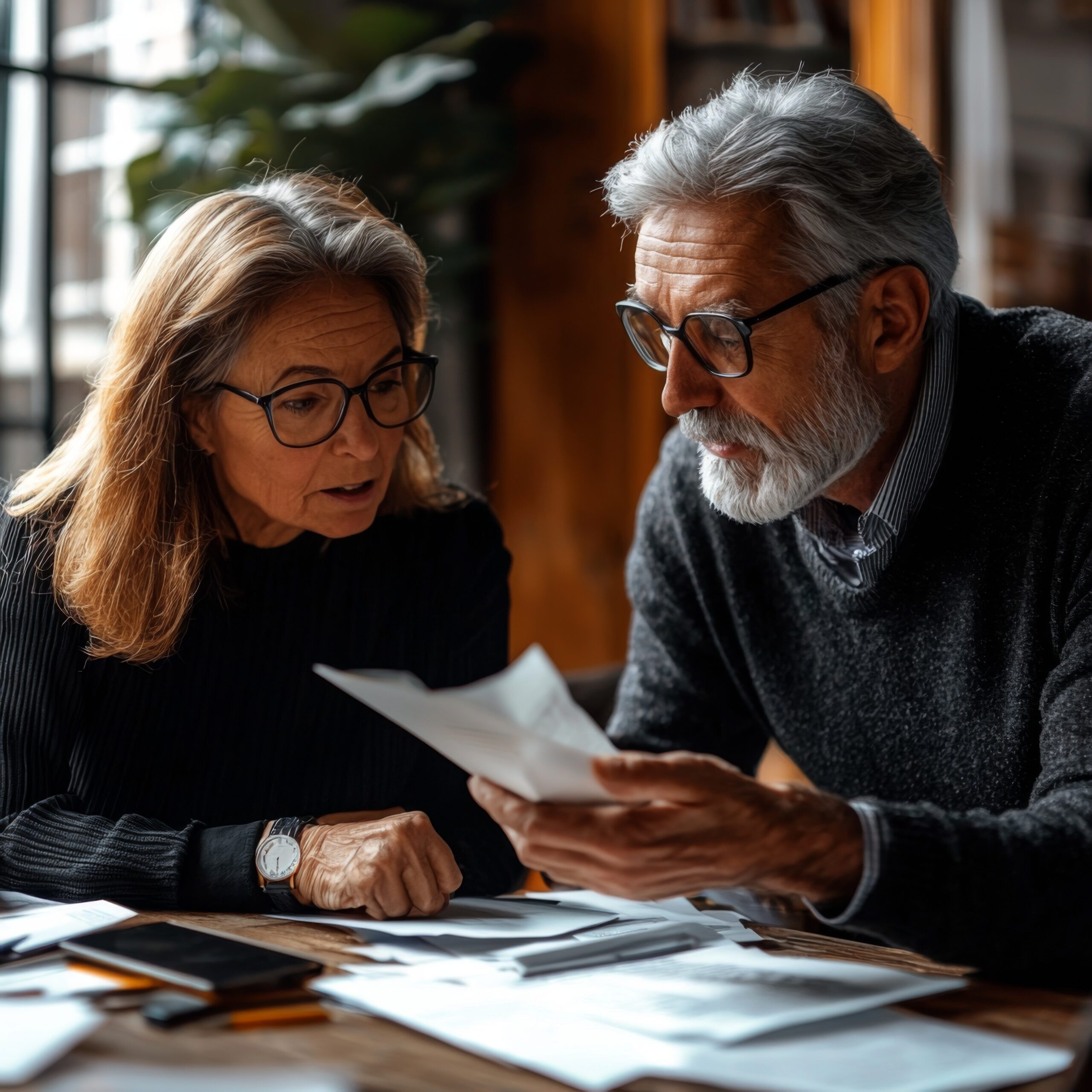 Strategic security in retirement, detailed shot of a financial advisor explaining security options to a senior